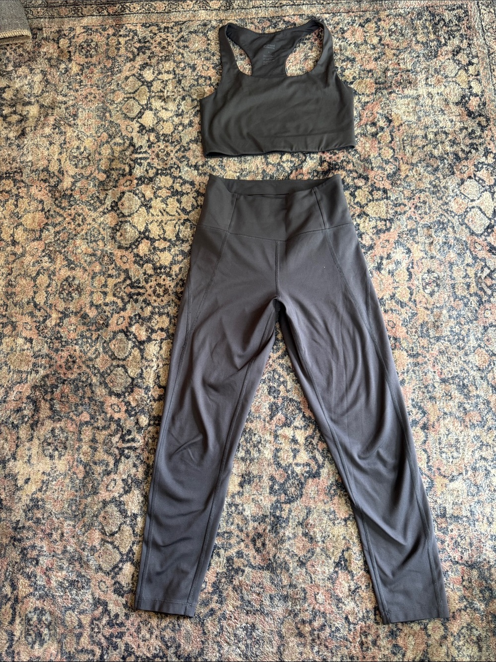 girlfriend collective Black High-Waist Leggings with Matching Sports Bra